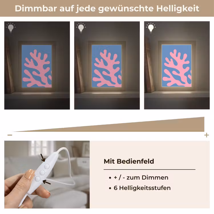 Personalisierte Lightbox - Zusammenfassung – Formen – Rosa – Blau - Abstract - Vormen - Roze - Blauw Light Box met kabel (Tafellamp) klein