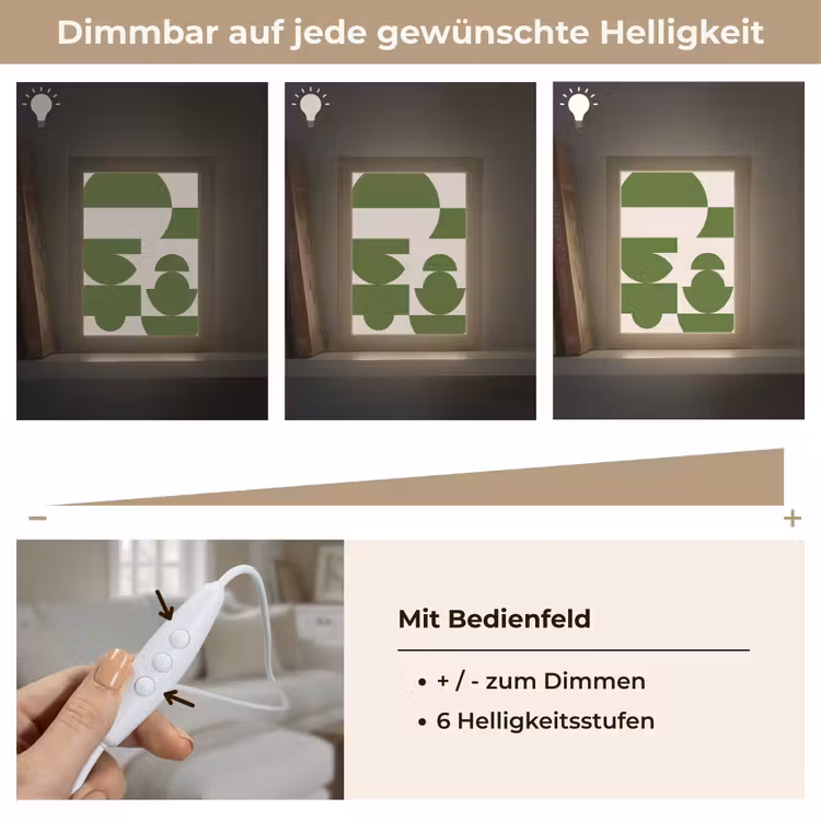 Personalisierte Lightbox - Zusammenfassung – Geometrie – Modern – Grün – Weiß - Abstract - Geometrie - Modern - Groen - Wit Light Box met kabel (Tafellamp) klein