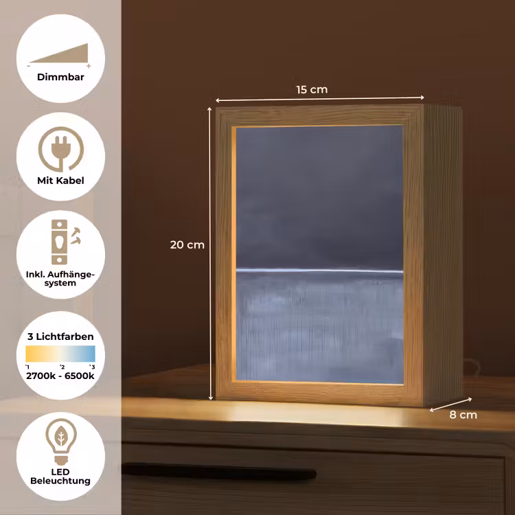 Personalisierte Lightbox - Zusammenfassung – Horizontale Linie – Minimalistisch – Dunkelblau – Kunst - Abstract - Horizontale lijn - Minimalistisch - Donkerblauw - Kunst Light Box met kabel (Tafellamp) klein