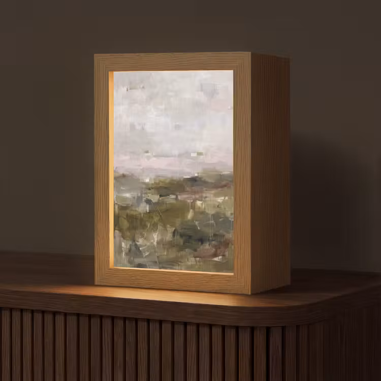Personalisierte Lightbox - Zusammenfassung – Mehrschichtig – Kunst – Modern – Grau-Grün — 1