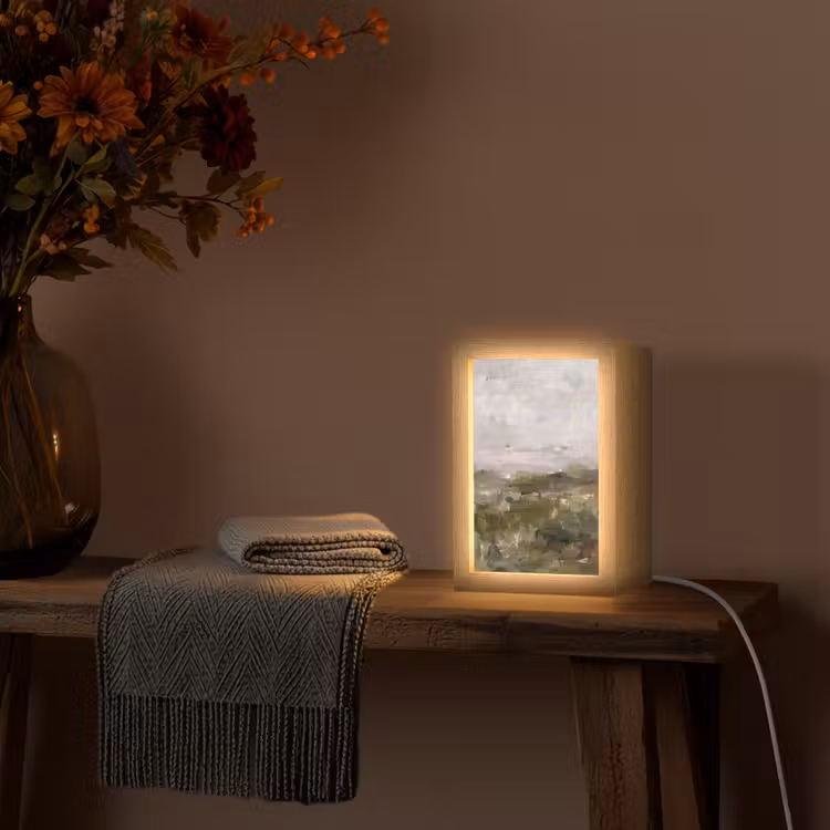 Personalisierte Lightbox - Zusammenfassung – Mehrschichtig – Kunst – Modern – Grau-Grün — 3