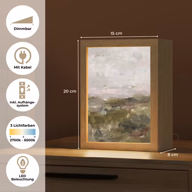 Personalisierte Lightbox - Zusammenfassung – Mehrschichtig – Kunst – Modern – Grau-Grün — 6