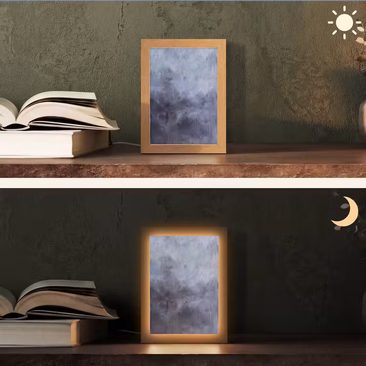 Personalisierte Lightbox - Zusammenfassung – Pinselstriche – Modern – Kunst – Grau - Abstract - Kwaststreken - Modern - Kunst - Grijs Light Box met kabel (Tafellamp) klein