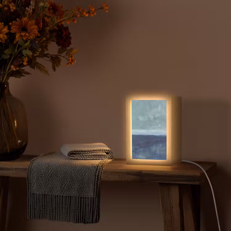Personalisierte Lightbox - Zusammenfassung – Schichten – Ruhe – Modern – Blau — 3