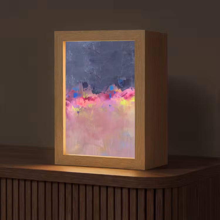 Personalisierte Lightbox - Zusammenfassung – Textur – Farben – Modern – Rosa - Abstract - Textuur - Kleuren - Modern - Roze Light Box met kabel (Tafellamp) klein