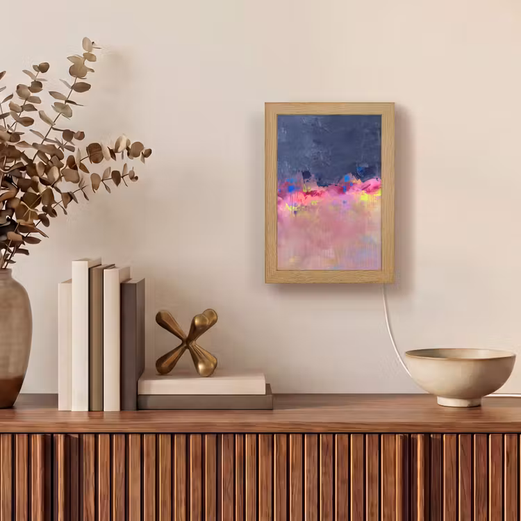 Personalisierte Lightbox - Zusammenfassung – Textur – Farben – Modern – Rosa - Abstract - Textuur - Kleuren - Modern - Roze Light Box met kabel (Tafellamp) klein