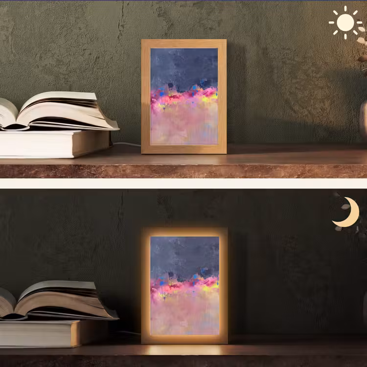 Personalisierte Lightbox - Zusammenfassung – Textur – Farben – Modern – Rosa - Abstract - Textuur - Kleuren - Modern - Roze Light Box met kabel (Tafellamp) klein