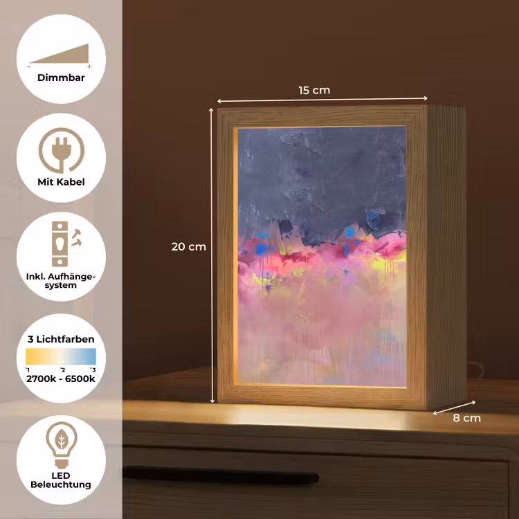 Personalisierte Lightbox - Zusammenfassung – Textur – Farben – Modern – Rosa - Abstract - Textuur - Kleuren - Modern - Roze Light Box met kabel (Tafellamp) klein