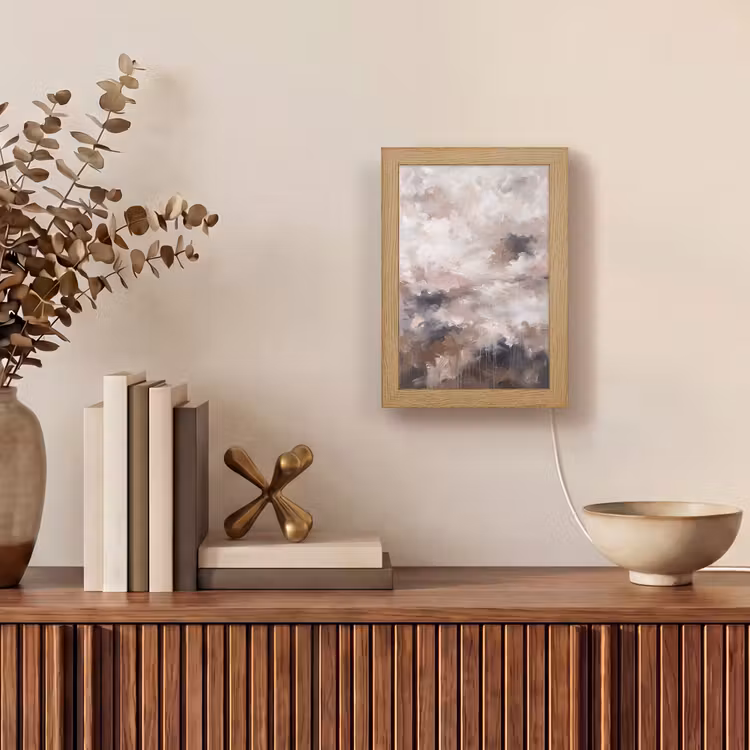 Personalisierte Lightbox - Zusammenfassung – Textur – Kunst – Modern – Beige - Abstract - Textuur - Kunst - Modern - Beige Light Box met kabel (Tafellamp) klein