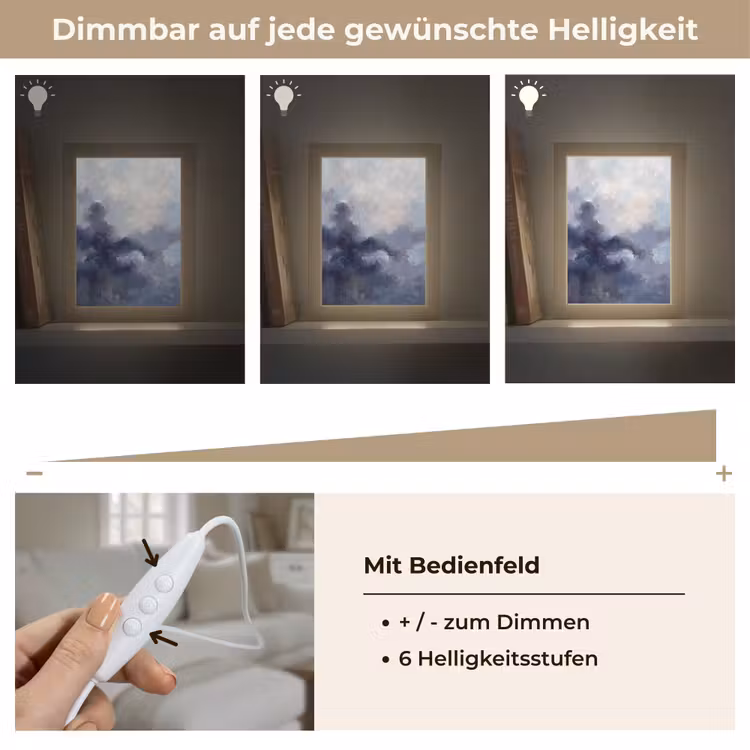 Personalisierte Lightbox - Zusammenfassung – Wolken – Modern – Blau – Kunst - Abstract - Wolken - Modern - Blauw - Kunst Light Box met kabel (Tafellamp) klein
