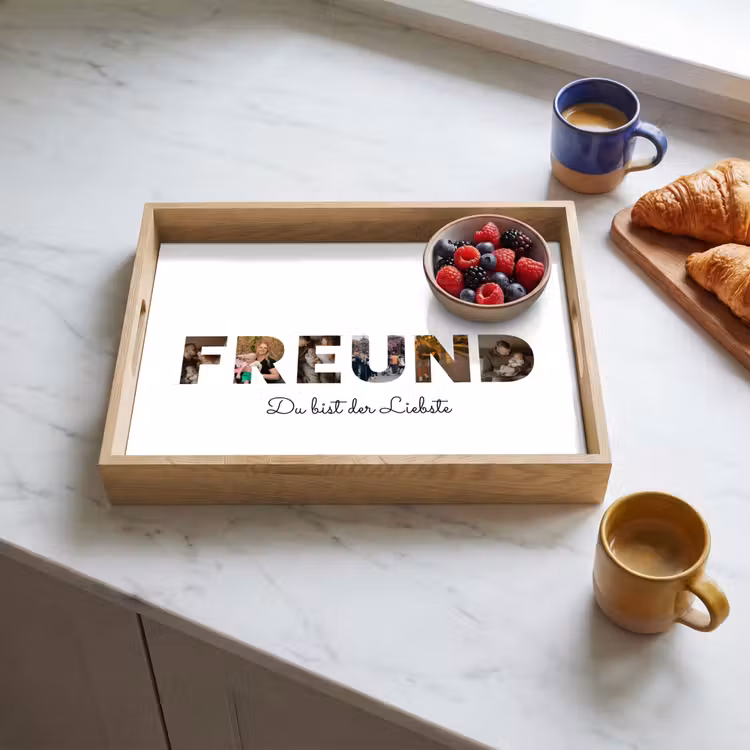 Freund - Buchstaben-Collage Dienblad Rechthoek middel -sfeer2