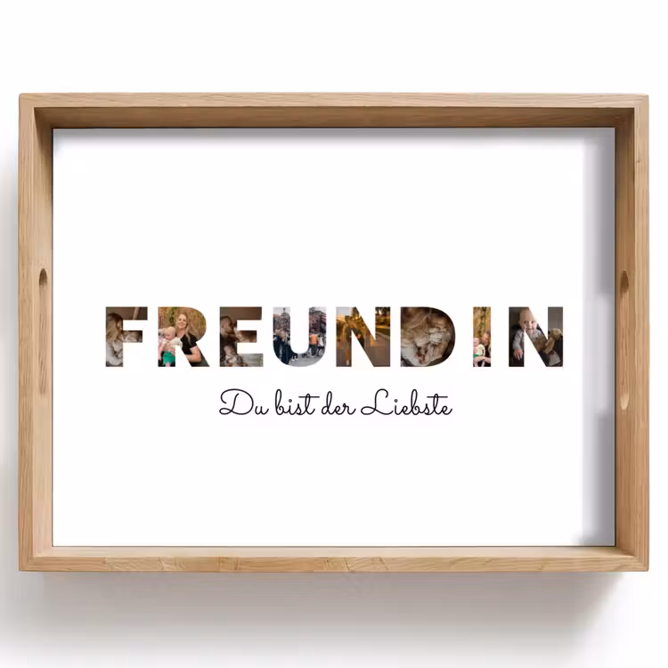 Freundin - Buchstaben-Collage Dienblad Rechthoek middel -z3d_shopping