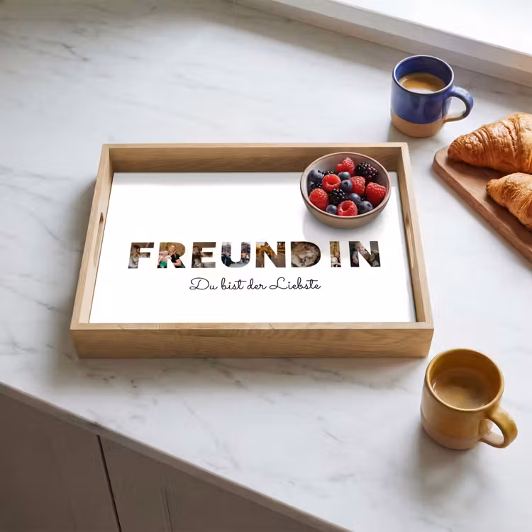 Freundin - Buchstaben-Collage Dienblad Rechthoek middel -sfeer2