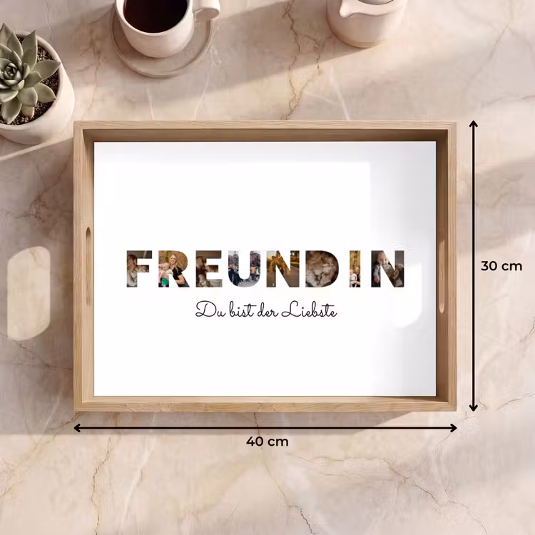 Freundin - Buchstaben-Collage Dienblad Rechthoek middel -USP_Formaat