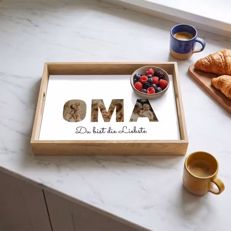 Oma - Buchstaben-Collage Dienblad Rechthoek middel -sfeer2