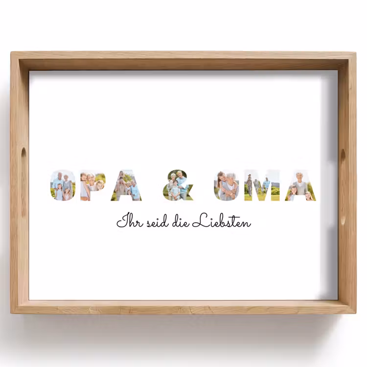 Opa & Oma - Buchstaben-Collage Dienblad Rechthoek middel -z3d_shopping