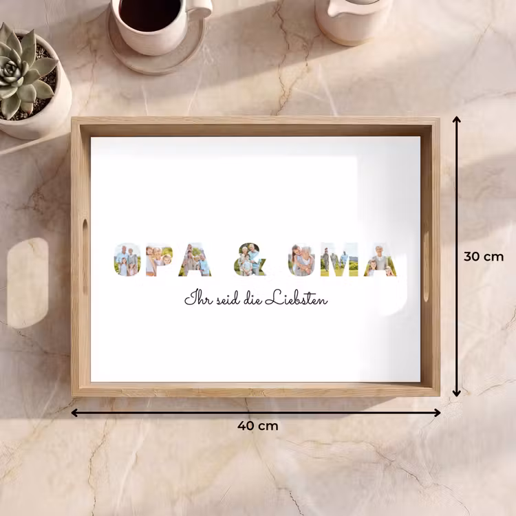 Opa & Oma - Buchstaben-Collage Dienblad Rechthoek middel -USP_Formaat