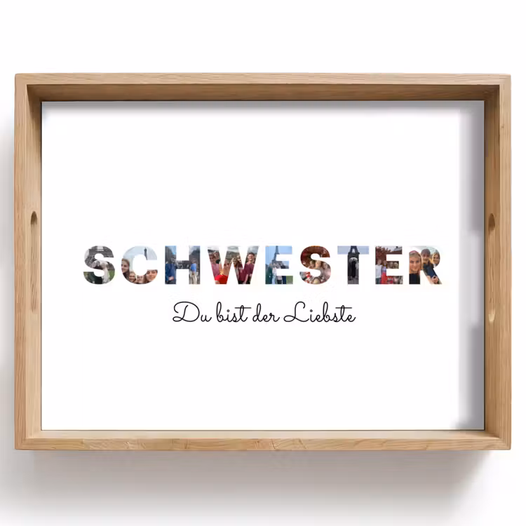 Schwester - Buchstaben-Collage Dienblad Rechthoek middel -z3d_shopping