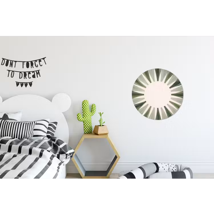 Planten - Abstract - Waterverf - Groen - Natuur Wandcirkel aluminium klein -kinderkamer