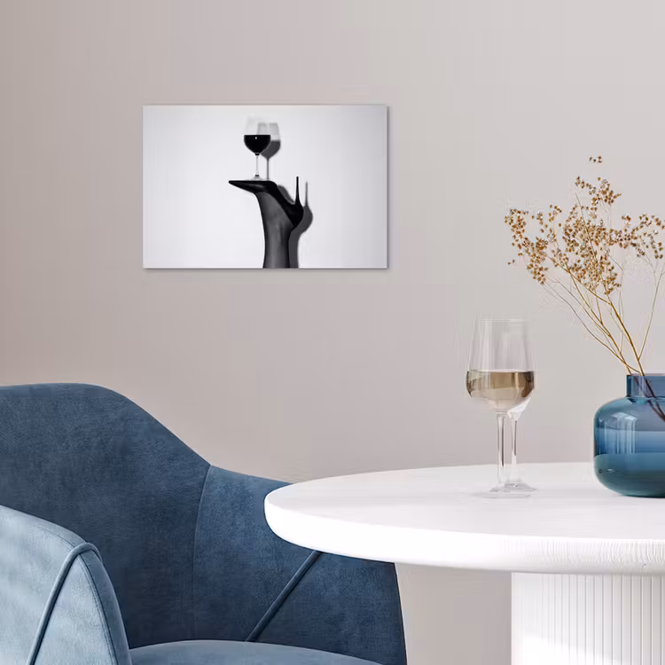 Hak - Wijn - Minimalistisch - Zwart poster papier klein -sfeer3