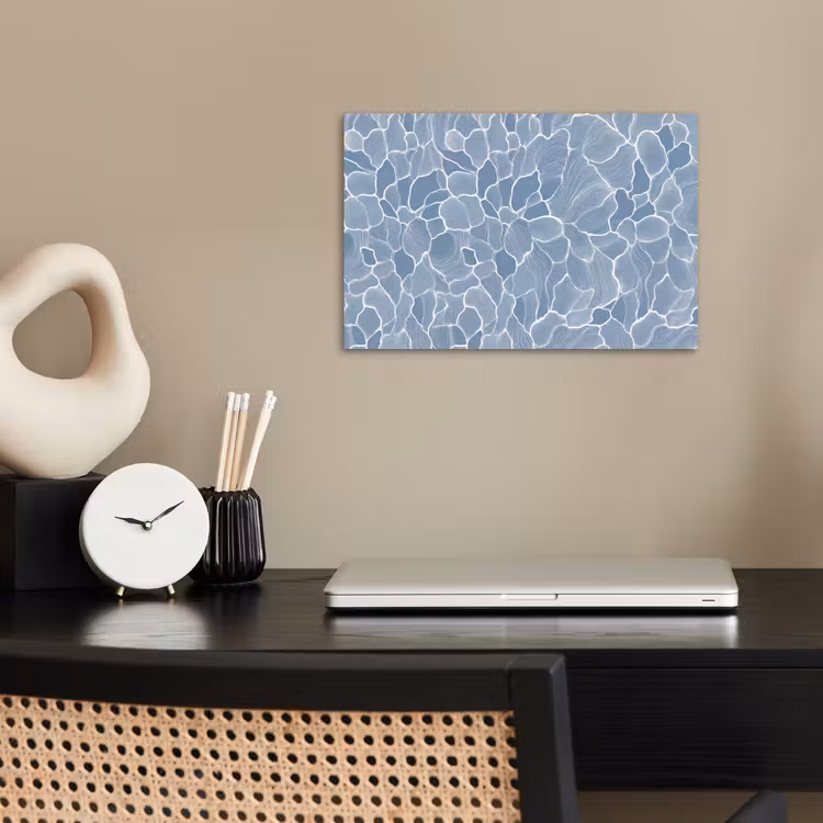 Abstract - Blauw - Bladeren poster papier klein -sfeer1