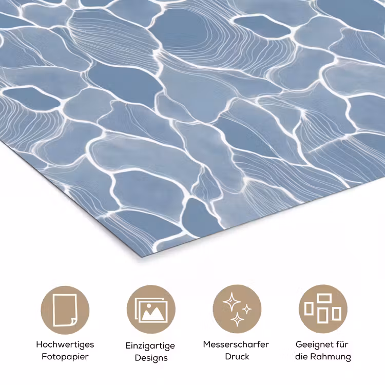 Abstract - Blauw - Bladeren poster papier klein -tcloseup_DE