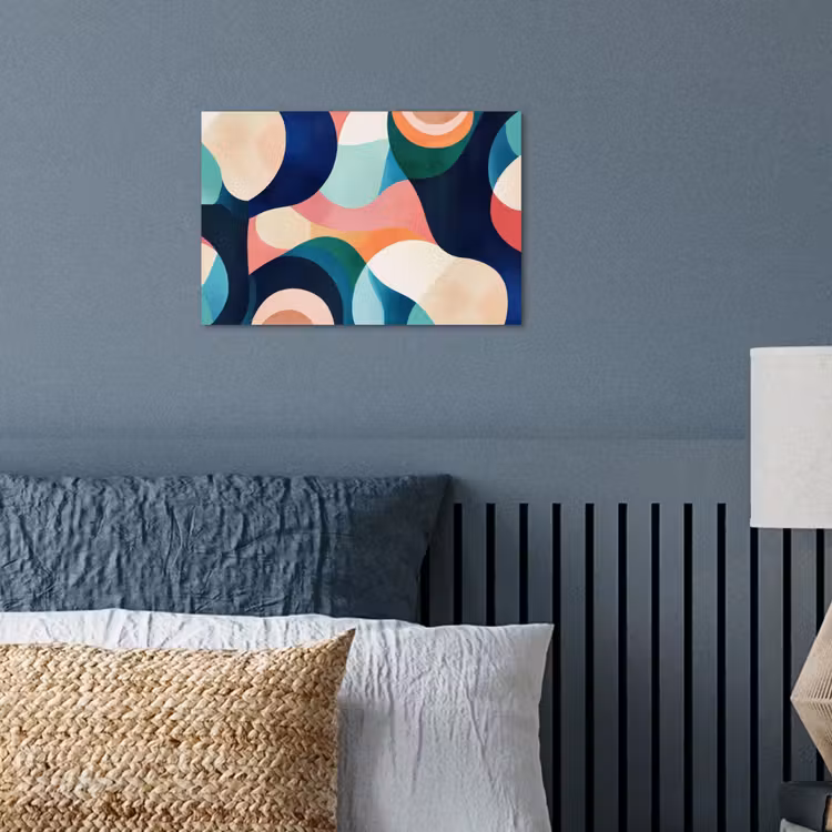 Abstract - Blauw - Roze poster papier klein -sfeer2