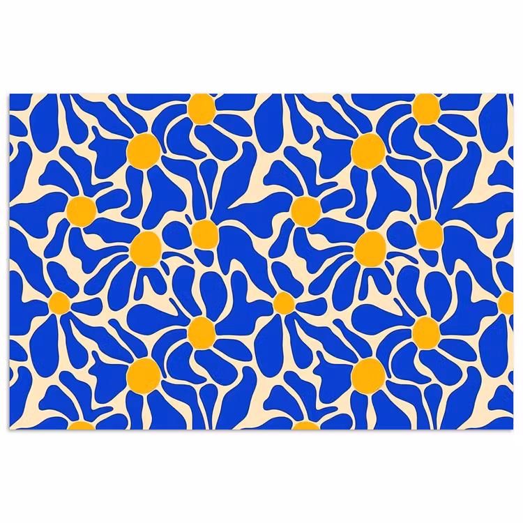 Abstract - Bloem - Blauw poster papier klein 62 -3d