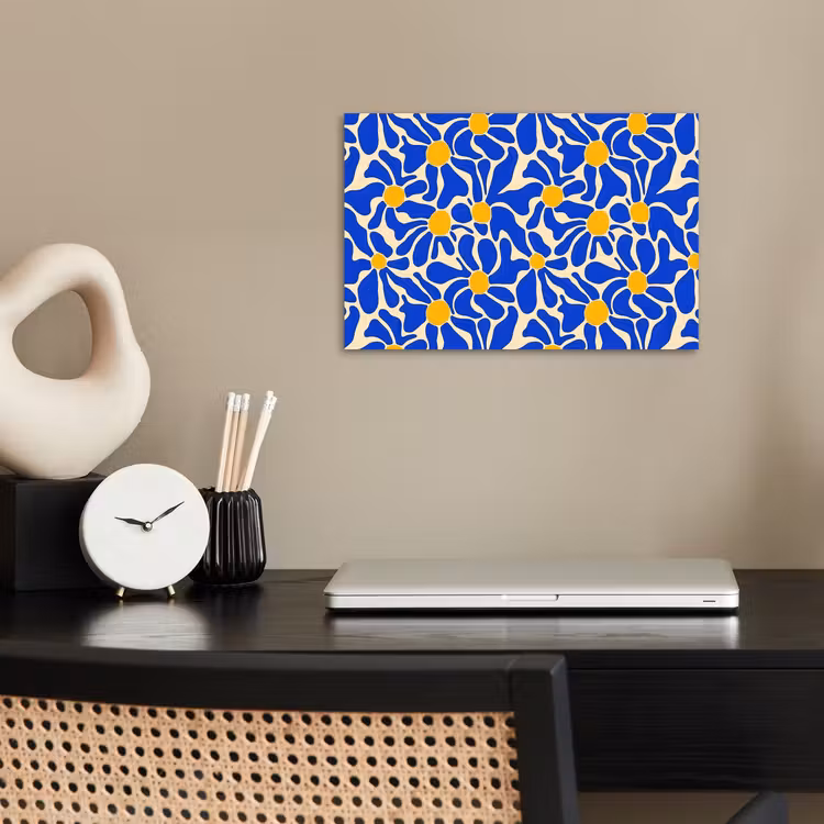 Abstract - Bloem - Blauw poster papier klein 62 -sfeer1