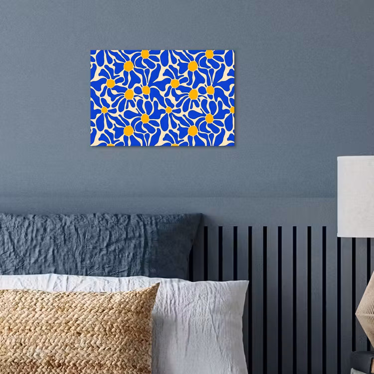 Abstract - Bloem - Blauw poster papier klein 62 -sfeer2