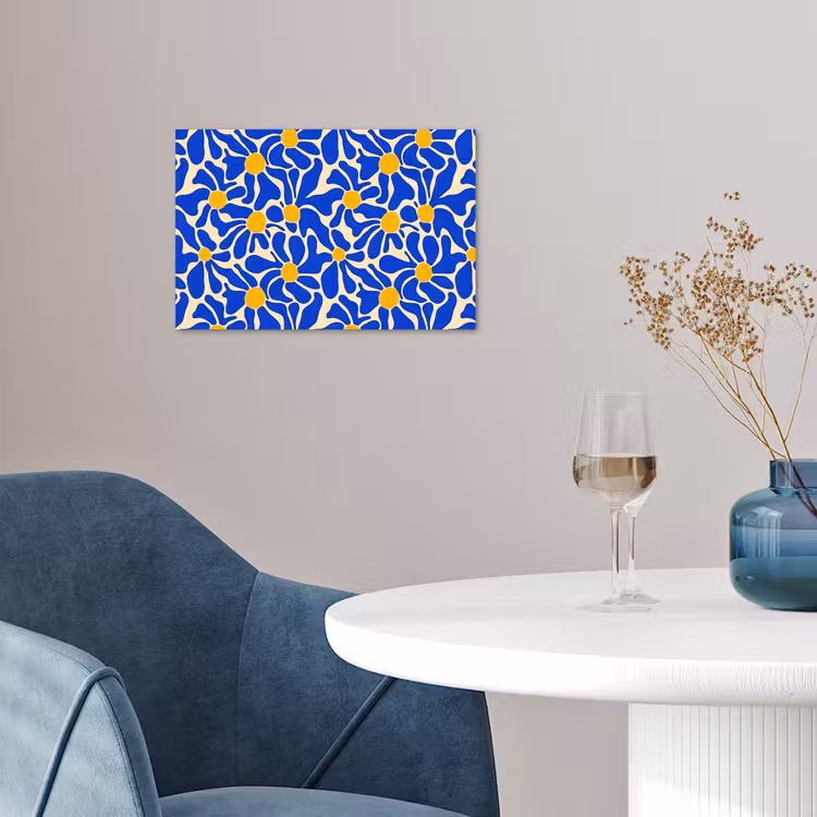 Abstract - Bloem - Blauw poster papier klein 62 -sfeer3