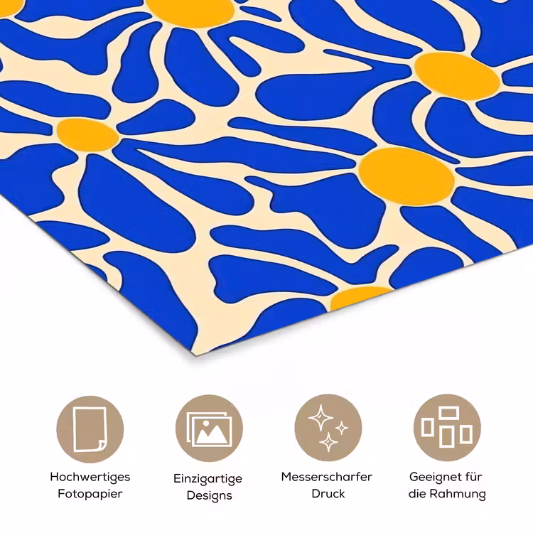 Abstract - Bloem - Blauw poster papier klein 62 -tcloseup_DE