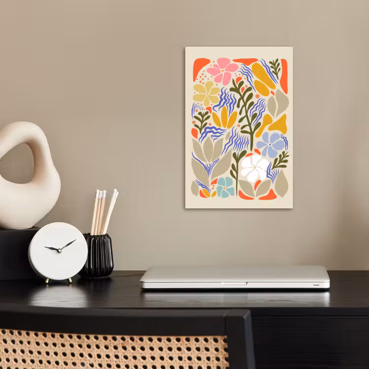 Abstract - Bloemen - Bladeren poster papier klein -sfeer1