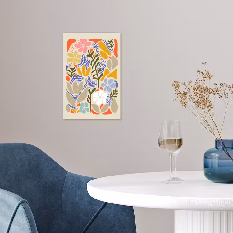 Abstract - Bloemen - Bladeren poster papier klein -sfeer3