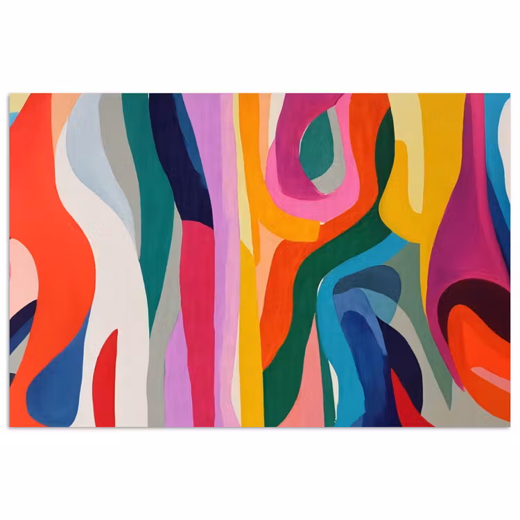 Abstract - Kleurrijk - Golven - Lijnen poster papier klein -3d