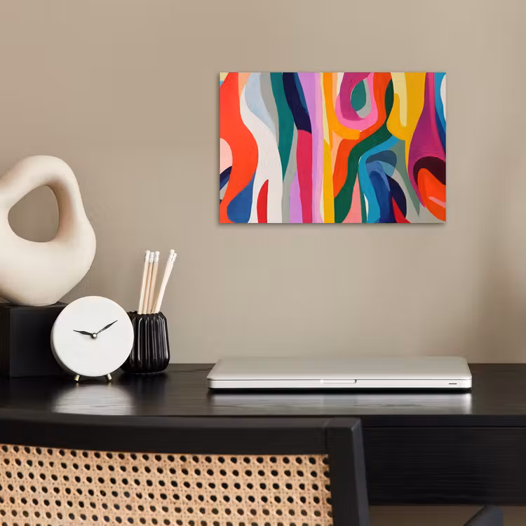 Abstract - Kleurrijk - Golven - Lijnen poster papier klein -sfeer1