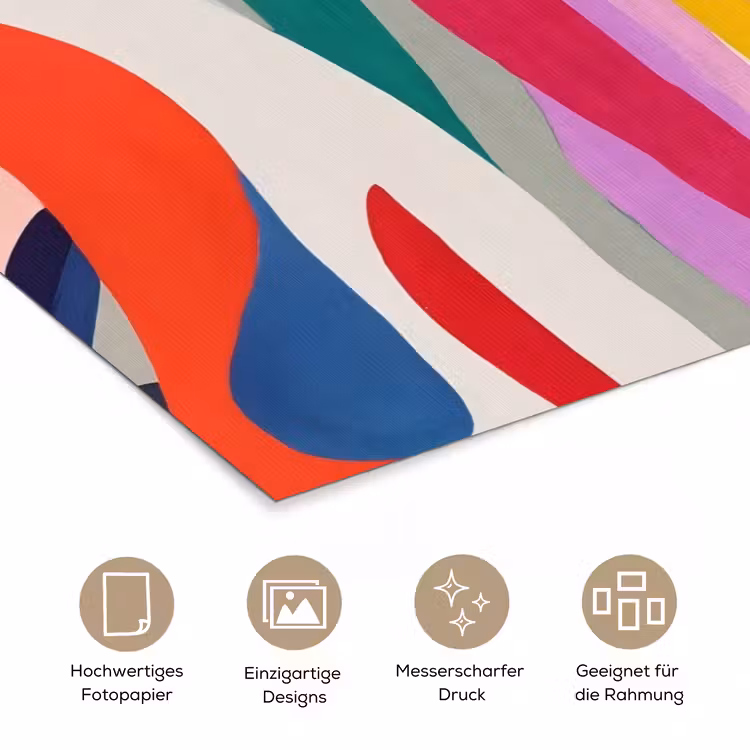 Abstract - Kleurrijk - Golven - Lijnen poster papier klein -tcloseup_DE