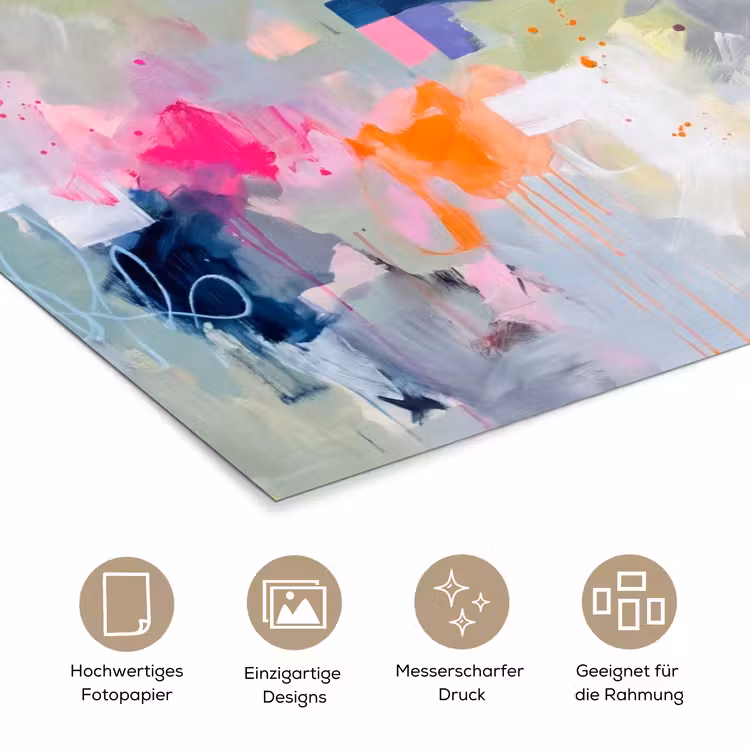 Abstract - Kleurrijk - Modern - Kunst poster papier klein -tcloseup_DE