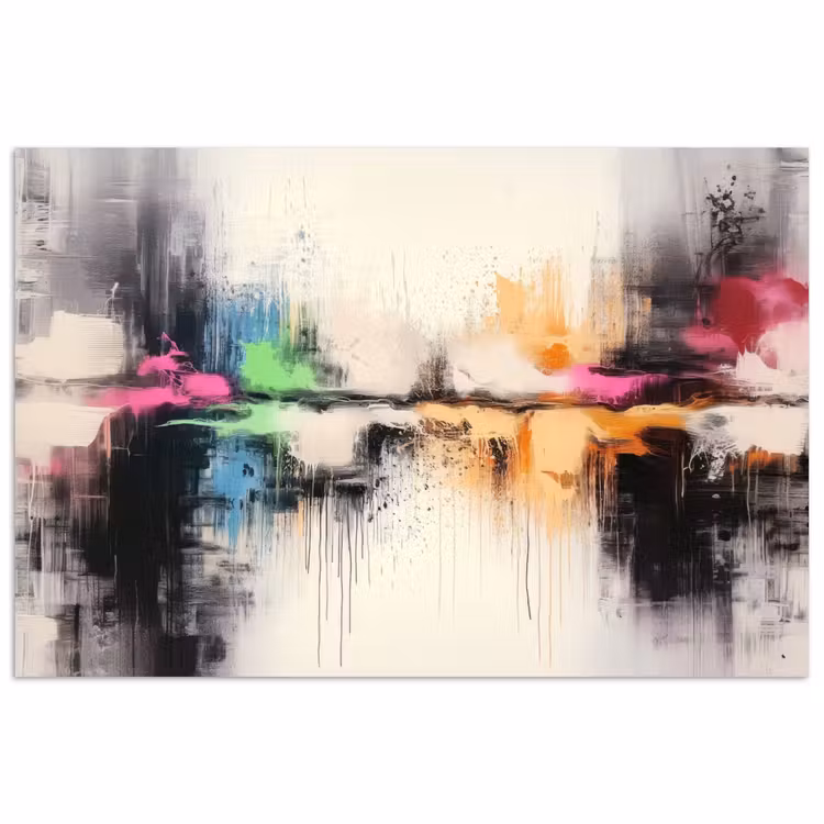 Abstract - Kleurexplosie - Landschap poster papier klein -3d