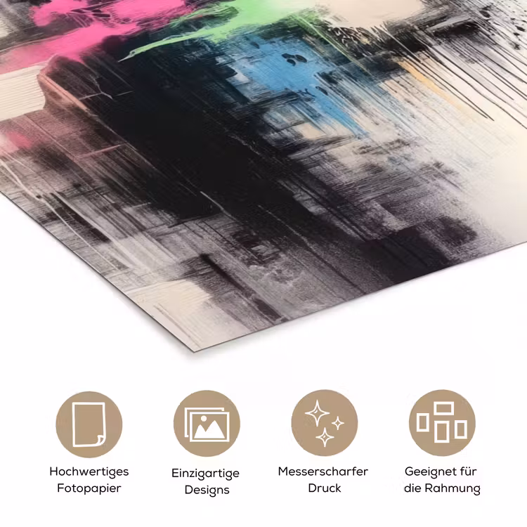 Abstract - Kleurexplosie - Landschap poster papier klein -tcloseup_DE