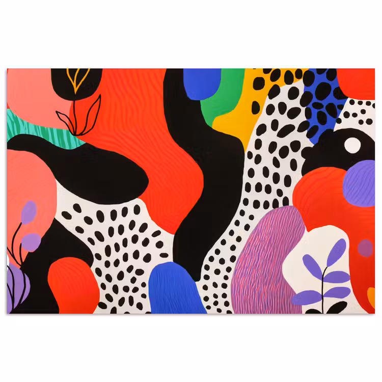 Abstract - Vormen - Kleuren - Stippen poster papier klein -3d