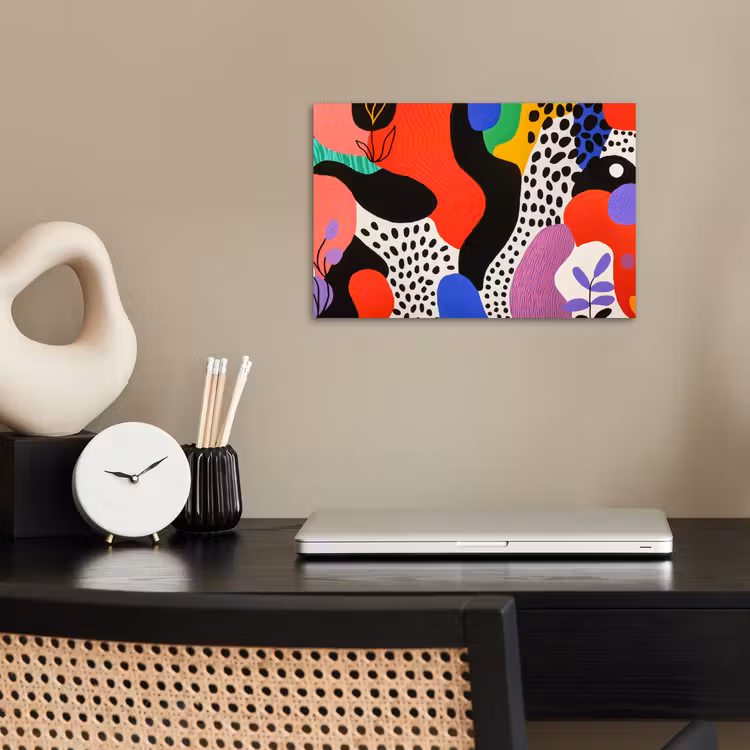 Abstract - Vormen - Kleuren - Stippen poster papier klein -sfeer1