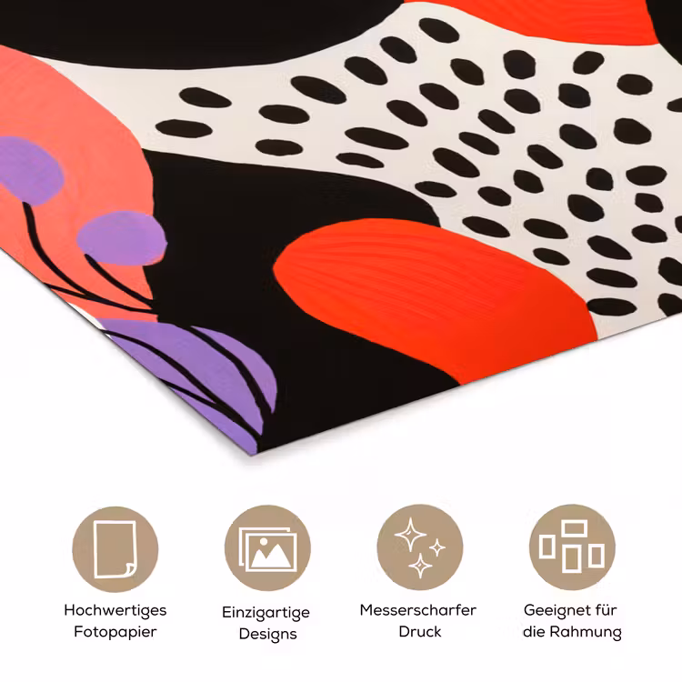 Abstract - Vormen - Kleuren - Stippen poster papier klein -tcloseup_DE