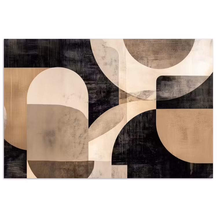 Abstract - Vormen - Modern - Beige poster papier klein -3d