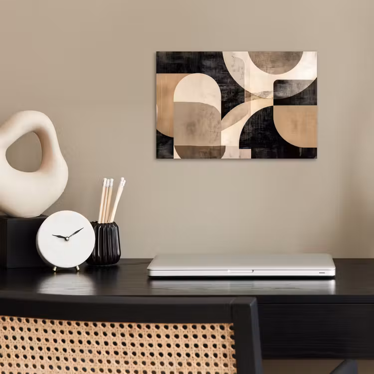 Abstract - Vormen - Modern - Beige poster papier klein -sfeer1