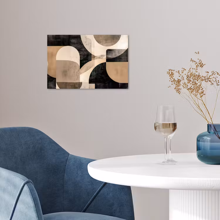 Abstract - Vormen - Modern - Beige poster papier klein -sfeer3
