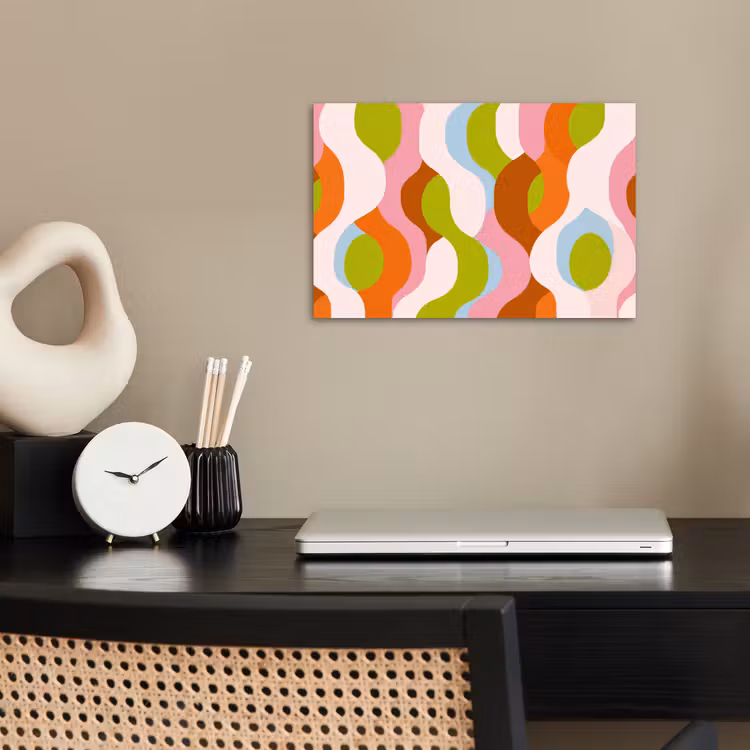 Abstract - Vormen - Roze poster papier klein -sfeer1