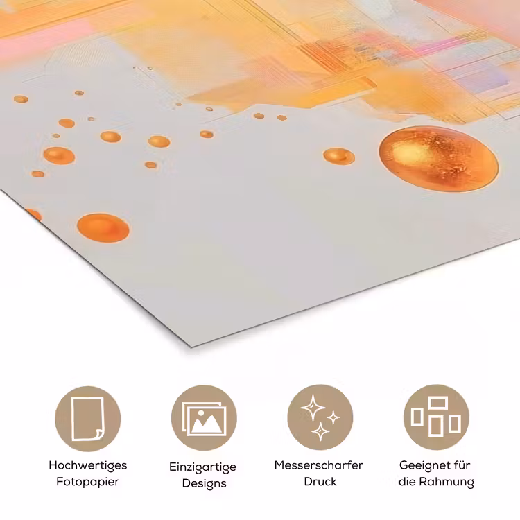 Abstract - Vrouw - Bloemenkroon - Goud poster papier klein -tcloseup_DE