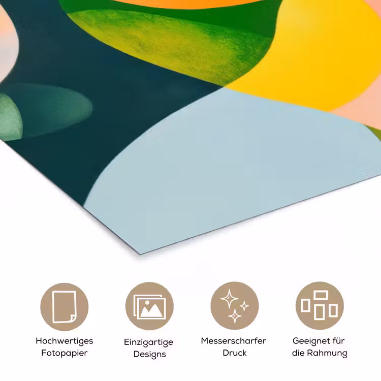 Abstract - Geel - Roze - Groen poster papier klein -tcloseup_DE