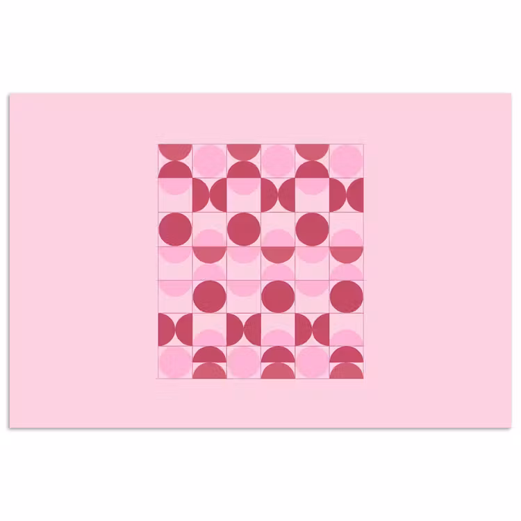 Abstract - Geometrisch - Cirkels - Roze - Modern poster papier klein -3d